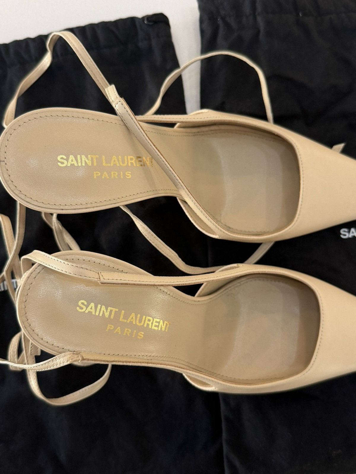 Saint Laurent Paris Saint Laurent Blade slingback pumps in Nude Size US 6 / IT 36 - 5 Thumbnail