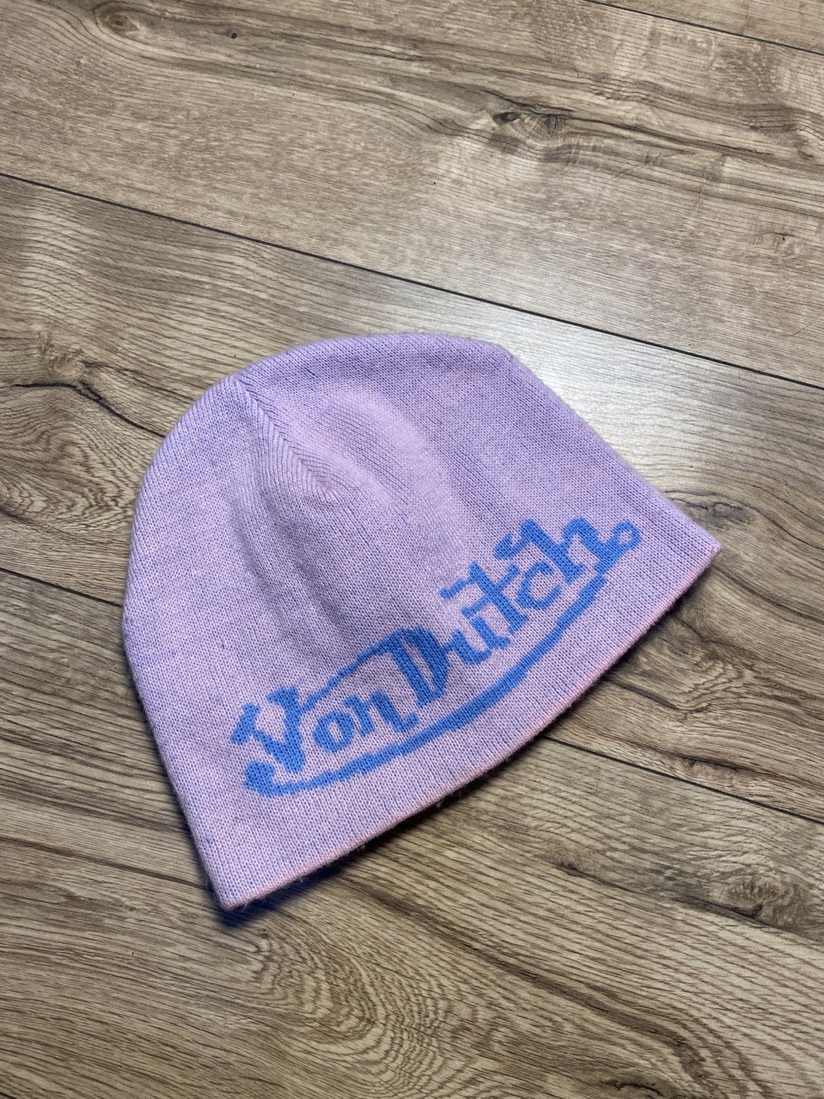 Von Dutch Vintage Von Dutch Beanie Hat Y2K Pink Purple Knit Skully Size ONE SIZE - 1 Thumbnail