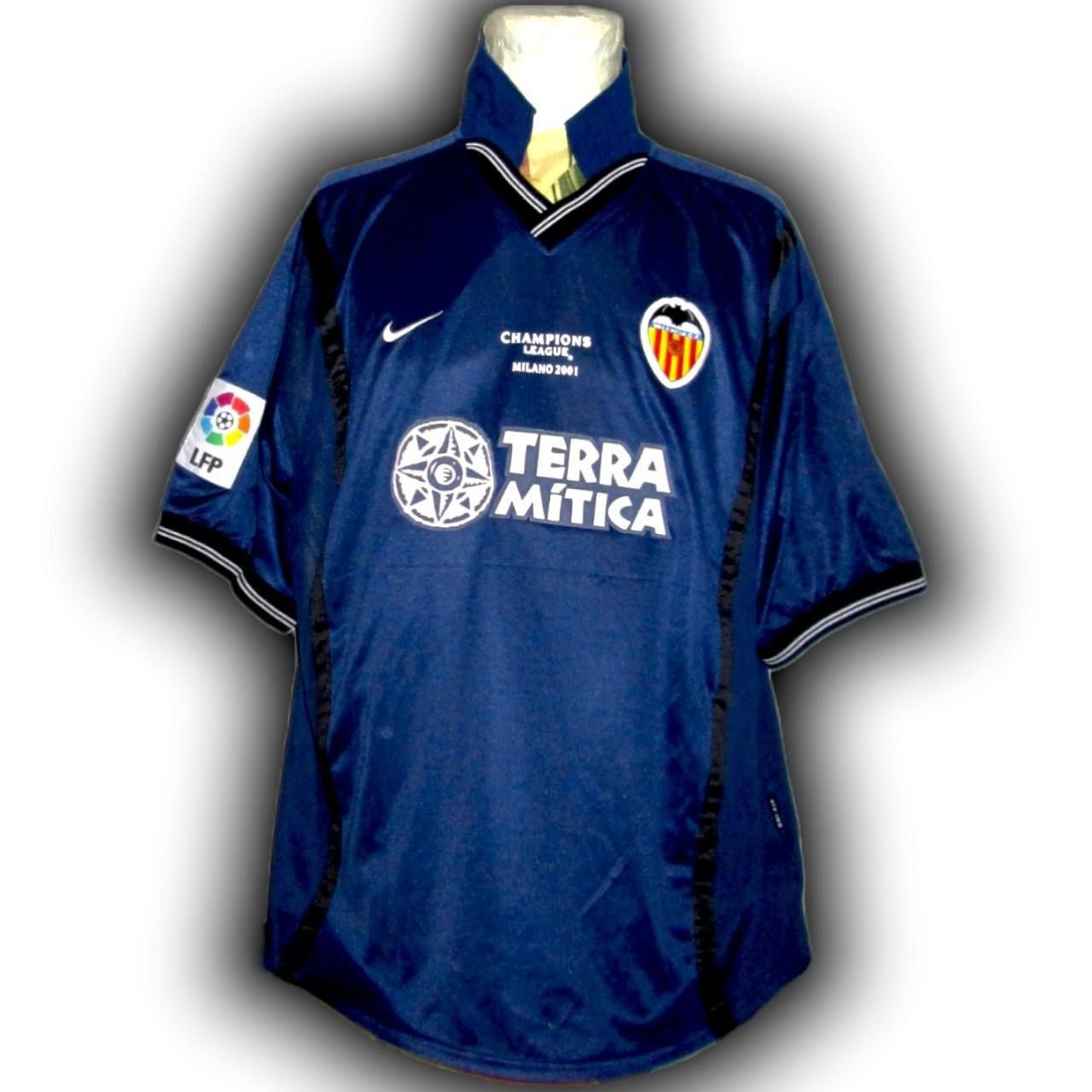 Nike Fc Valencia Spain 2001 2002 Away Shirt Jersey Size US XL / EU 56 / 4 - 4 Thumbnail