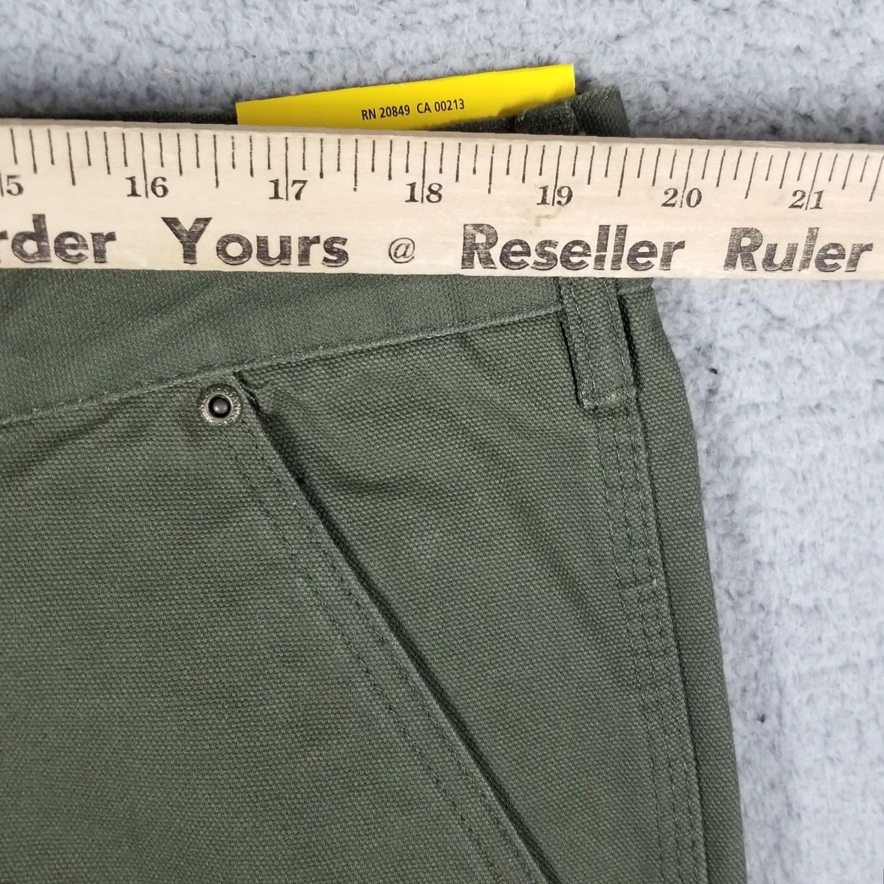 Vintage VINTAGE Stanley Canvas Utility Pant Mens 38x30 Workwear Relaxed Fit Straight Leg Moss Green Cotton 100% Front Pockets Boyt？ Size US 38 / EU 54 - 3 Thumbnail