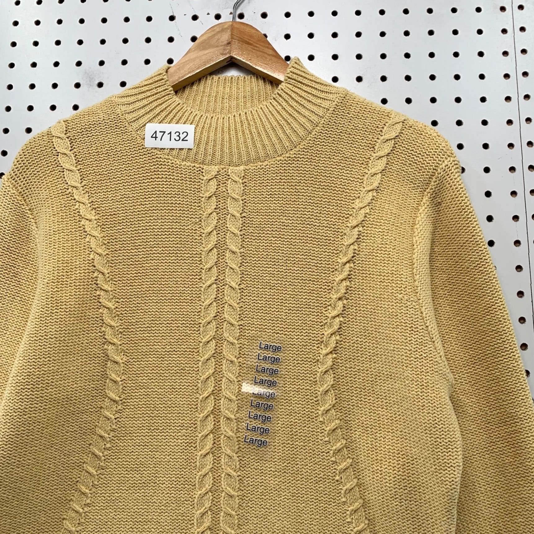 Vintage VINTAGE St Johns Sweater Women L Yellow Heavyweight Cable Knit USA Crew Neck Pullover Casual Mens Girls Womens Size L / US 10 / IT 46 - 5 Thumbnail