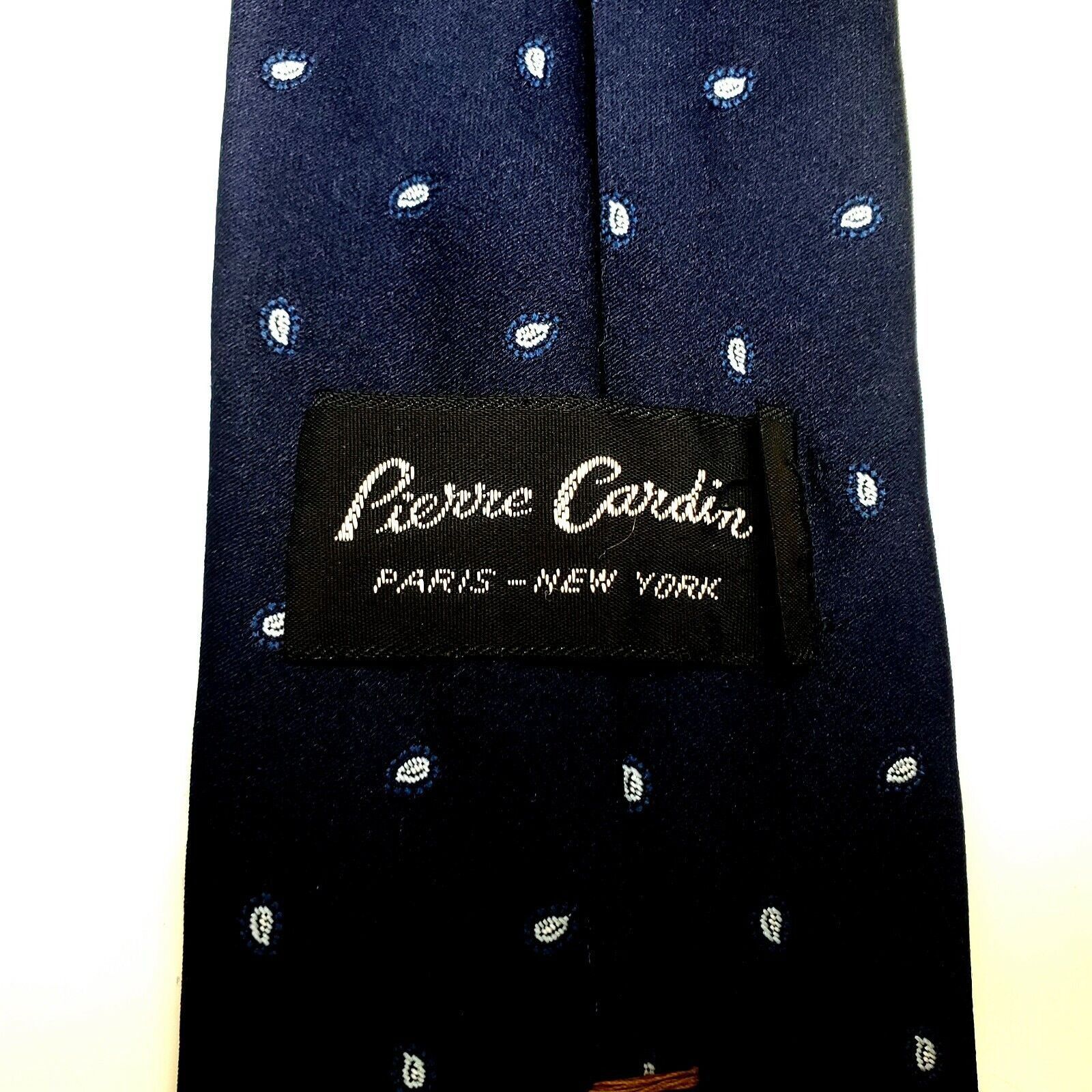 Pierre Cardin Pierre Cardin Silk Tie Blue Woven Paisley Geometric Short Cl Size ONE SIZE - 3 Thumbnail
