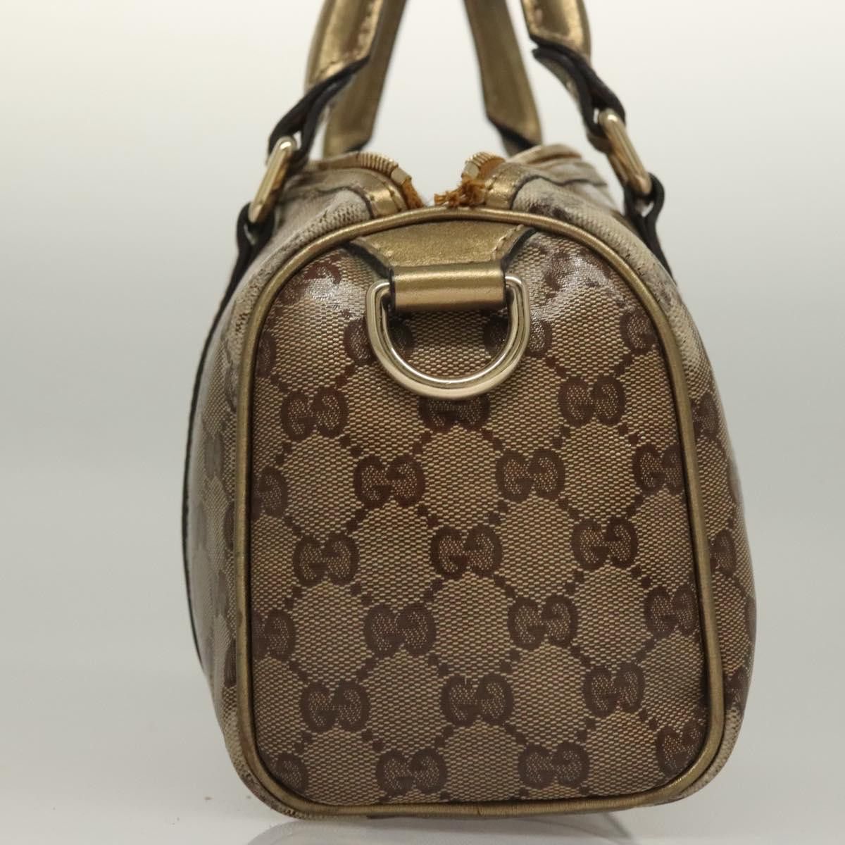 Gucci GUCCI GG Crystal Hand Bag Coated Canvas Brown Gold Size ONE SIZE - 5 Thumbnail