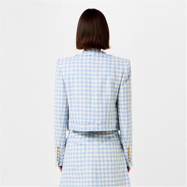 Balmain o1g2r1mq0924 Jacket in Blanc & Blue Size XS / US 0-2 / IT 36-38 - 5 Thumbnail