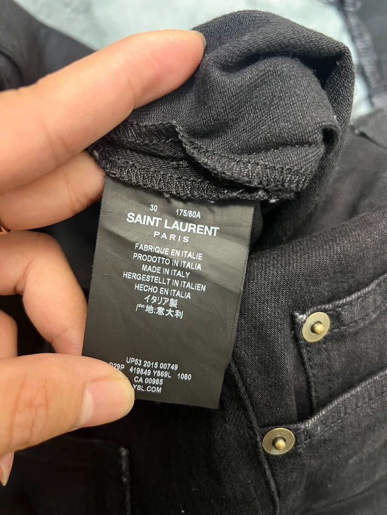Saint Laurent Paris Saint laurent 16 Spring/Summer Fringed Raw Edge Black Jeans Size US 30 / EU 46 - 4 Thumbnail