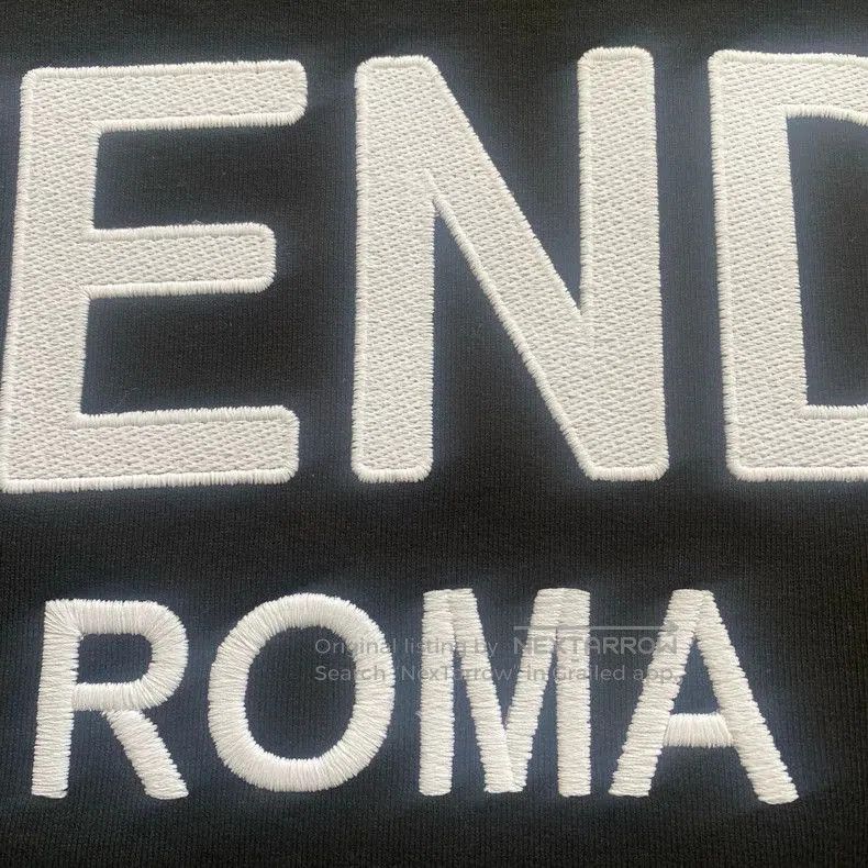 Fendi FENDI Black Embroidered Logo Sweatshirt. Size US M / EU 48-50 / 2 - 6 Thumbnail
