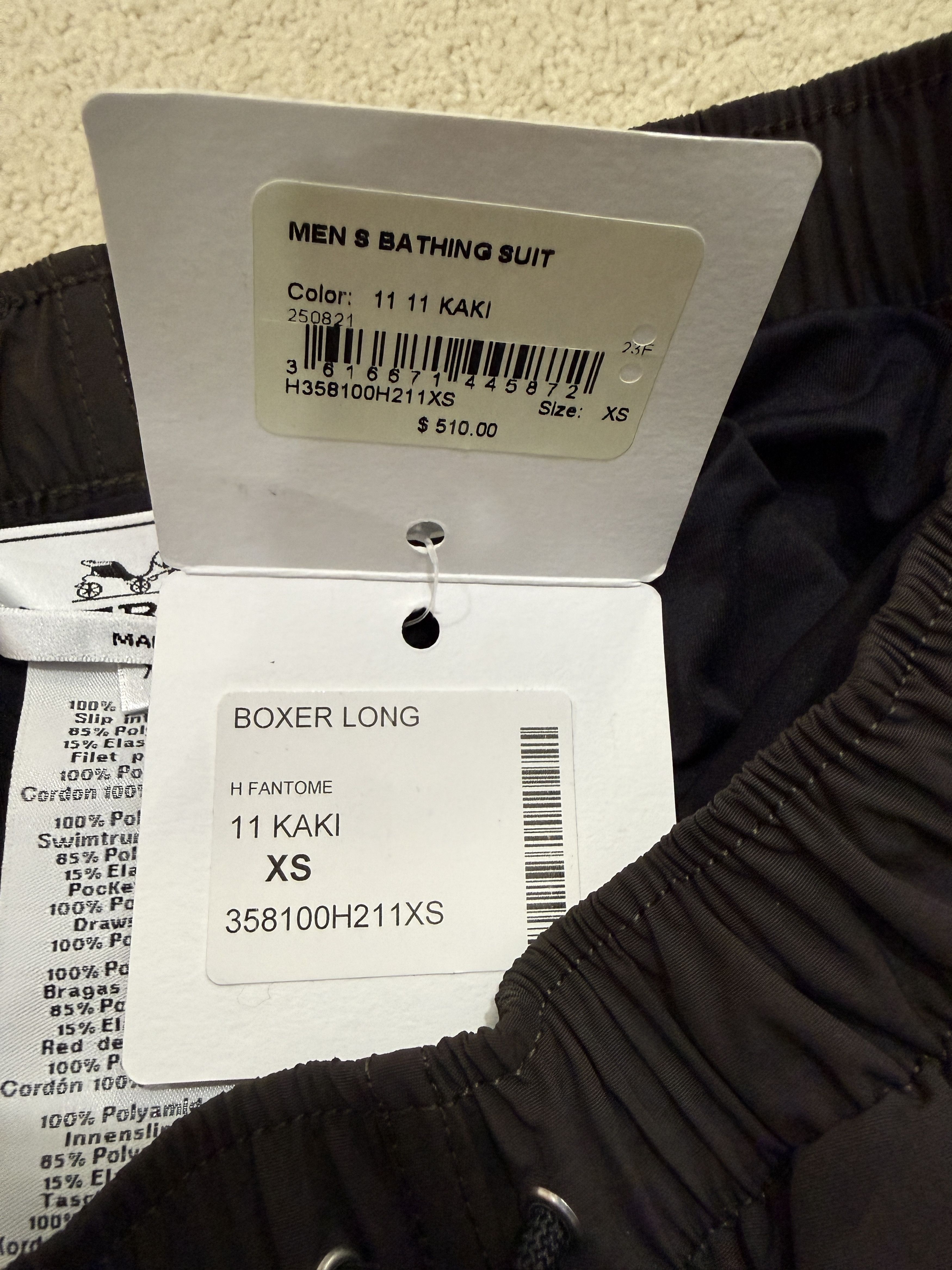 Hermes Hermes Mens Black XS Swim Suit - New w/ Tags Size US 26 / EU 42 - 5 Thumbnail