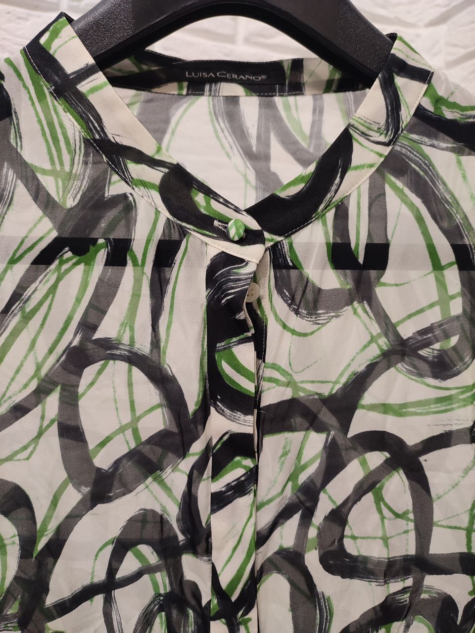 Luisa Cerano Luisa Cerano Abstract Swirl Print Blouse Ivory/black Size XL / US 12-14 / IT 48-50 - 4 Thumbnail
