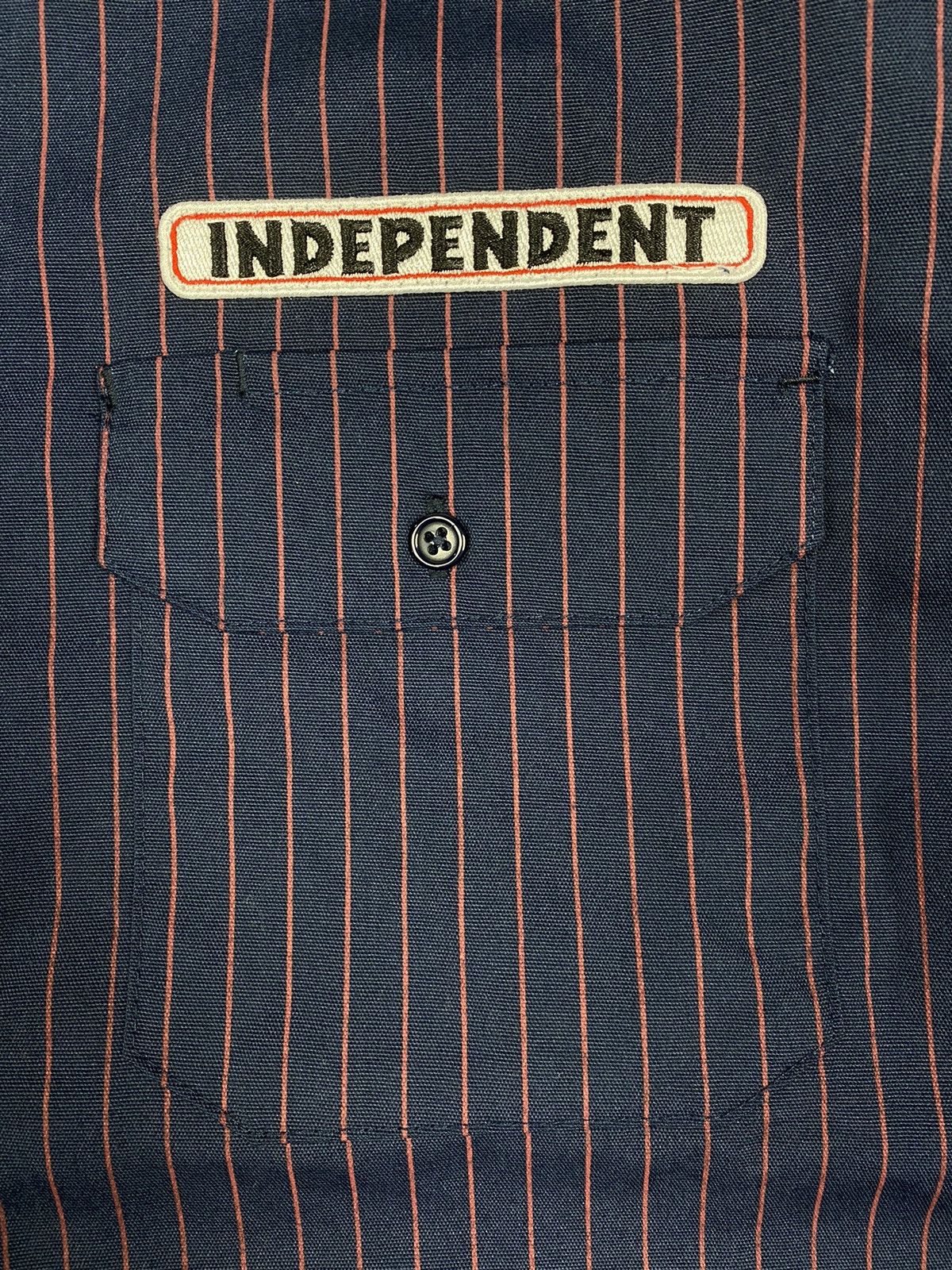Independent Truck Co. Independent Striped Work Button Up Shorts Sleeves Shirt Size US L / EU 52-54 / 3 - 6 Thumbnail