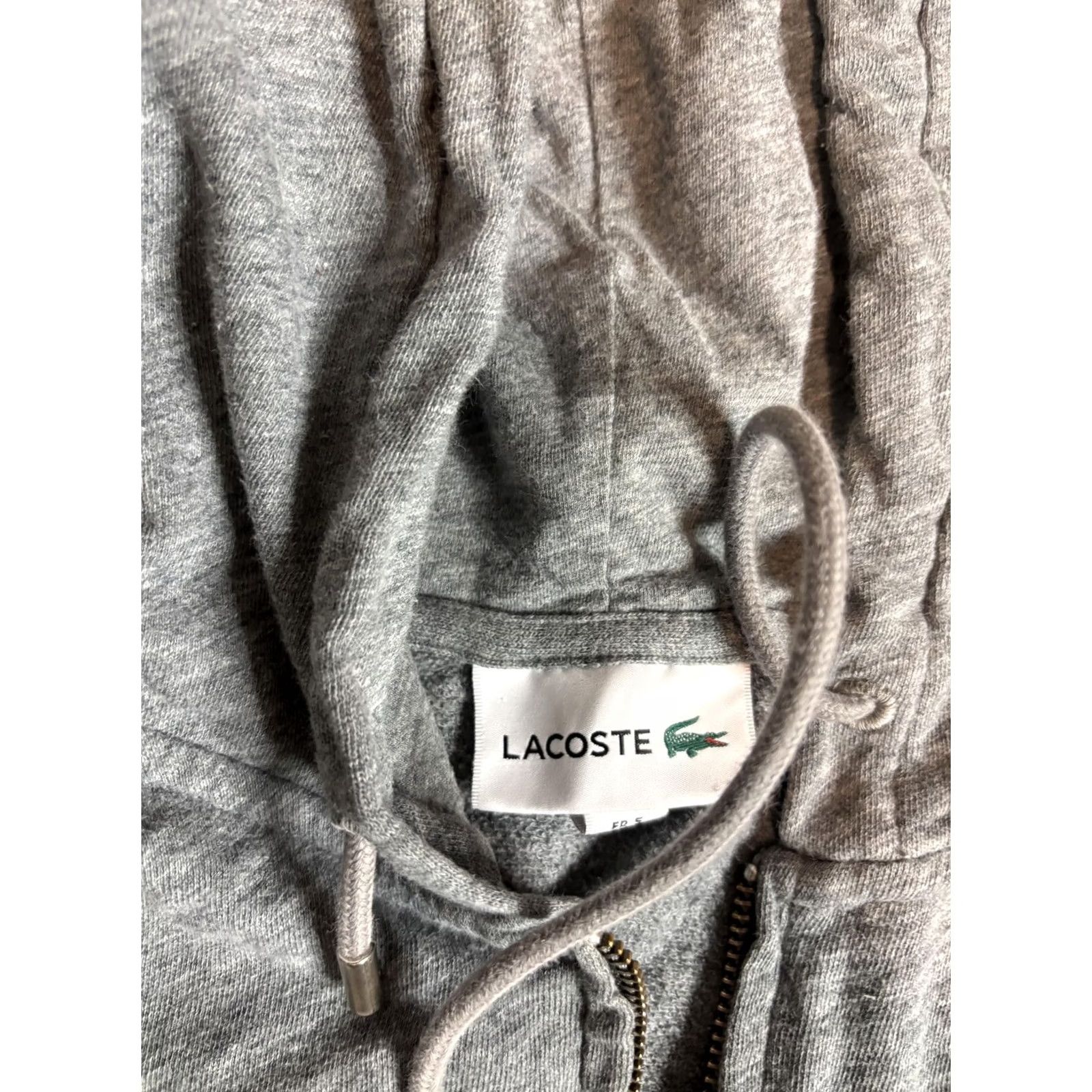 Lacoste Lacoste Hoodie Mens L Gray Full Zip Lightweight Jersey Croc Logo Sweatshirt Size US L / EU 52-54 / 3 - 3 Thumbnail