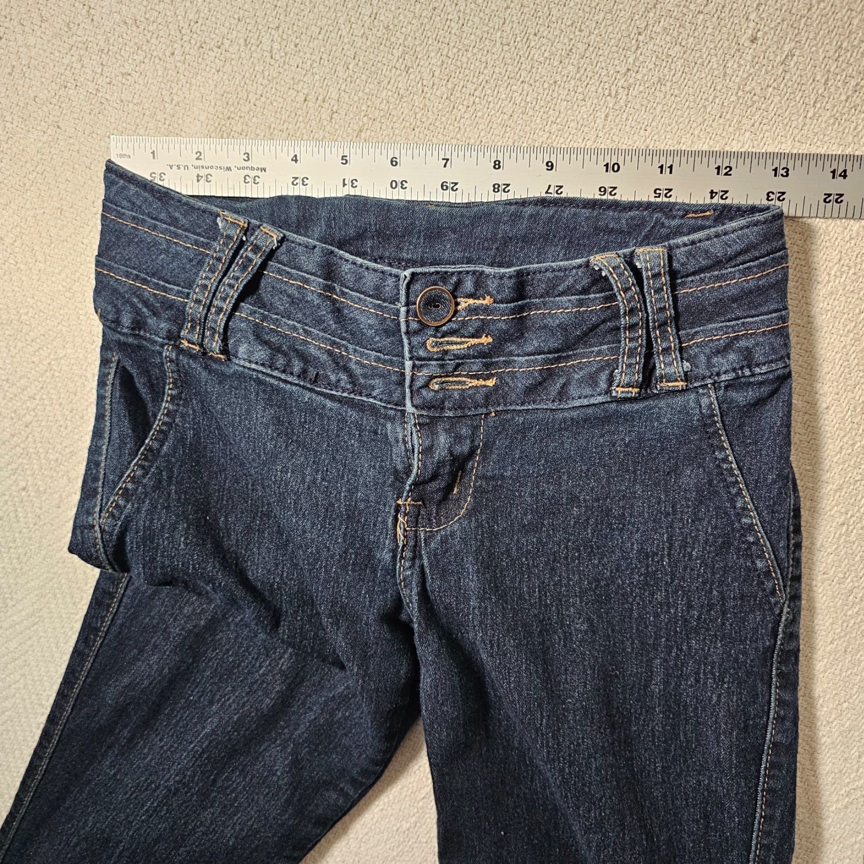 Denime Diamante Jeans Women's Jeans Skinny Dark Blue Wash Denim Jegging 3 Slim Stretch Size 34" / US 12 / IT 48 - 5 Thumbnail