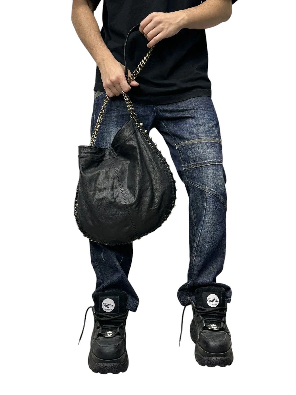 14th Addiction Leather Bag AS 98 style Vintage Metal Sling Bag Gothic GOA Size ONE SIZE - 2 Thumbnail