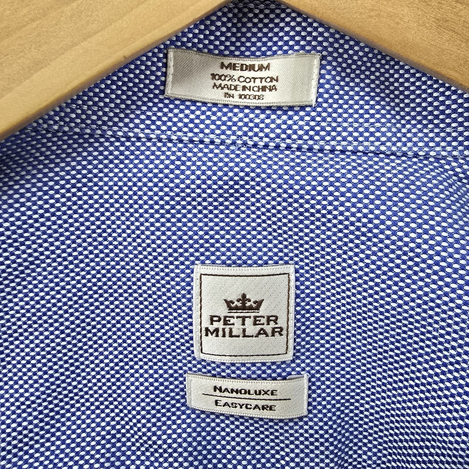 Peter Millar Peter Millar Shirt Mens Medium Birdseye Nanoluxe Button Down Size US M / EU 48-50 / 2 - 3 Thumbnail