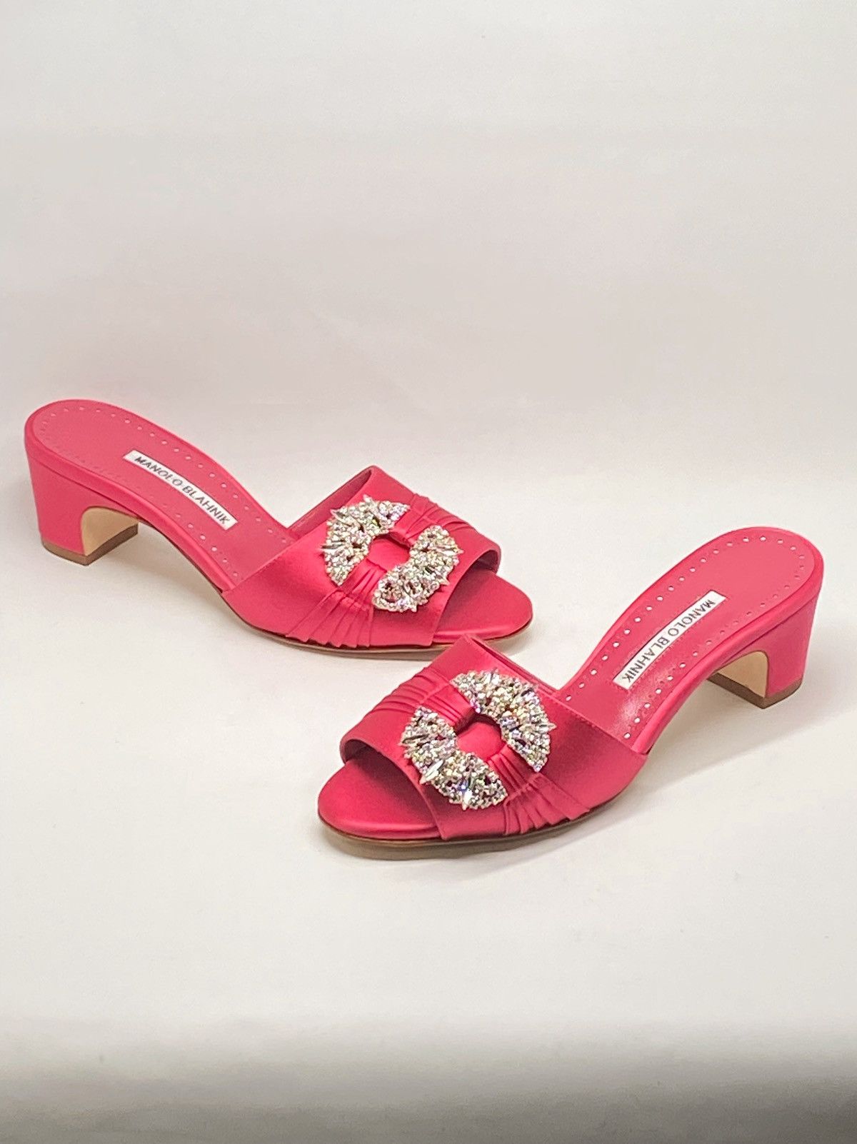 Manolo Blahnik Manolo Blahnik Prinap 50MM Satin Mules Size US 6 / IT 36 - 1 Thumbnail