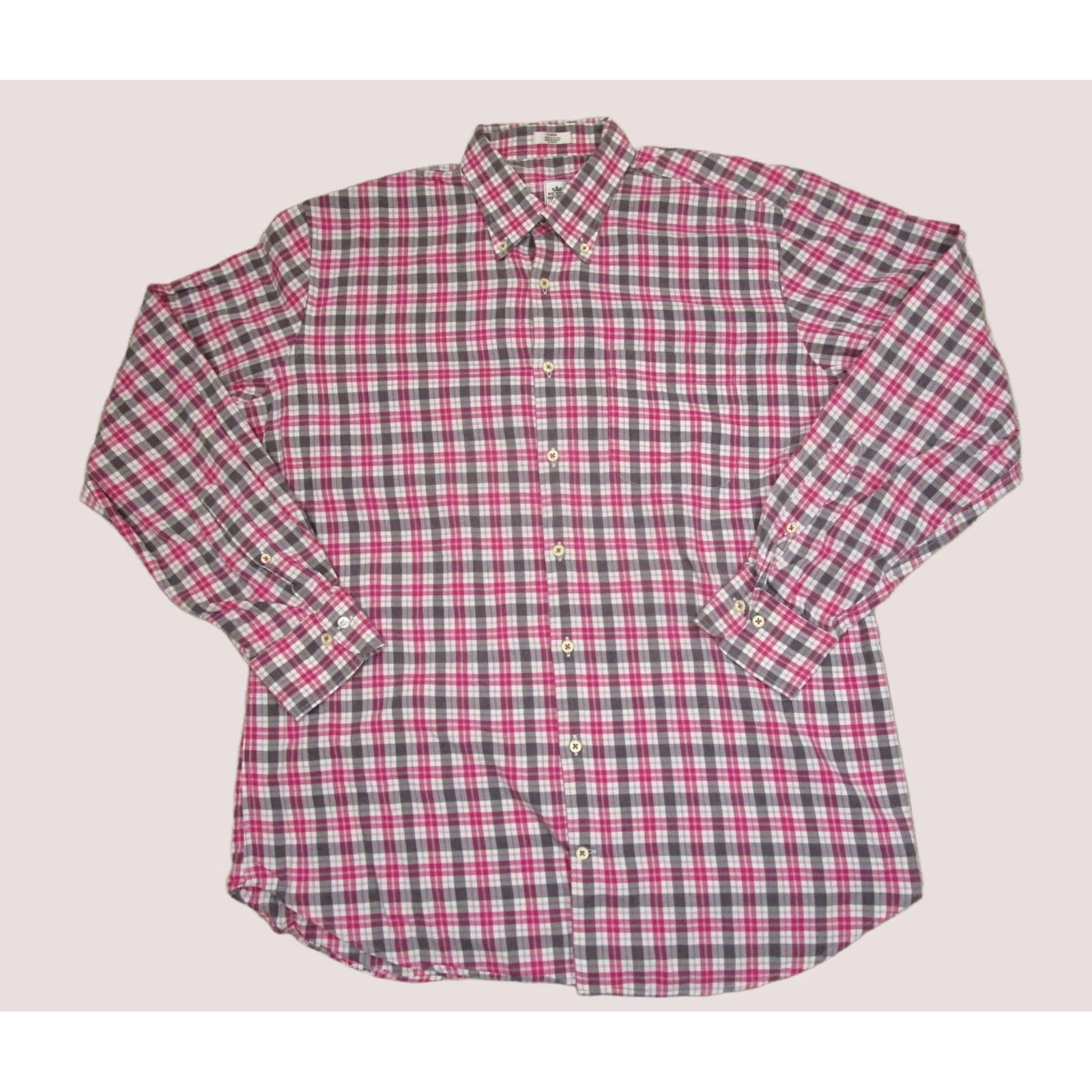 Peter Millar Peter Millar Shirt Men Large Pink Gray Check Long Sleeve Button-Down Cotton Size US L / EU 52-54 / 3 - 1 Thumbnail