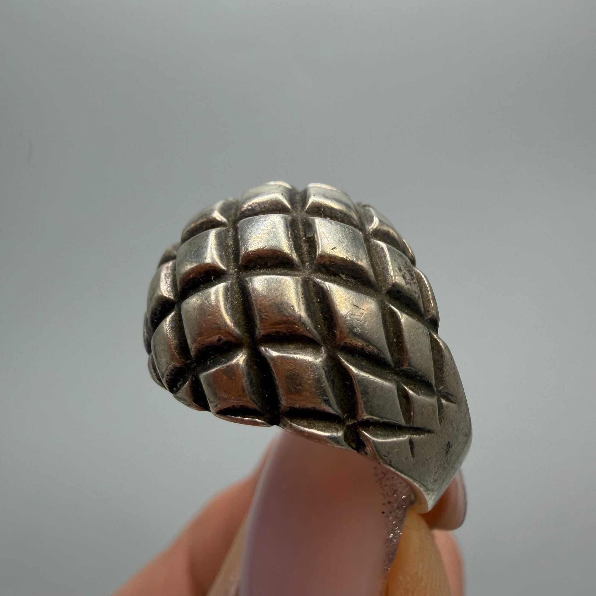 Vintage Vintage 925 Sterling Silver Ring Textured Dome Design Size 7 Size ONE SIZE - 5 Thumbnail