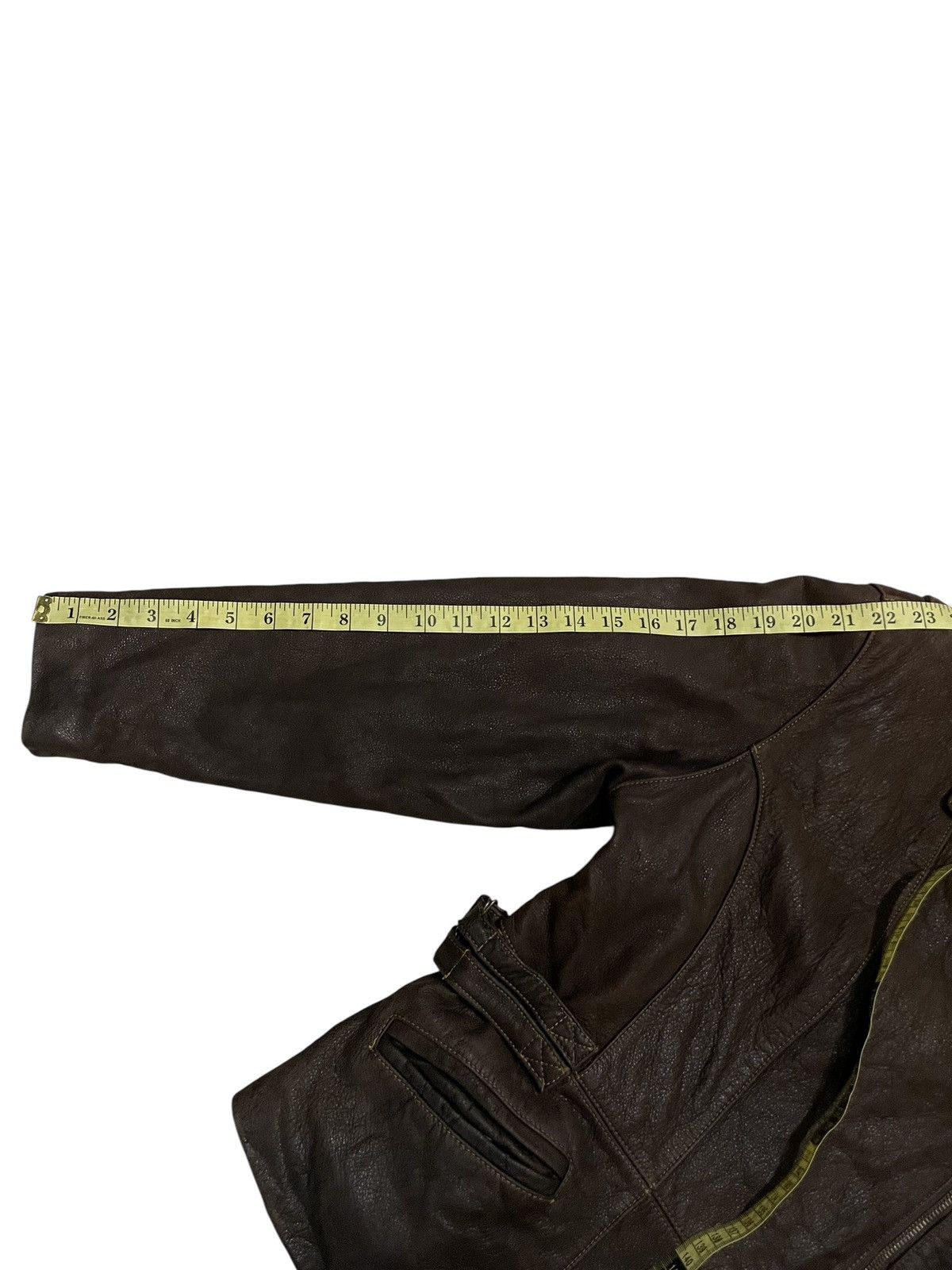 Guess 1990s Vintage GUESS Brown Leather Moto Jacket Size US M / EU 48-50 / 2 - 15 Thumbnail
