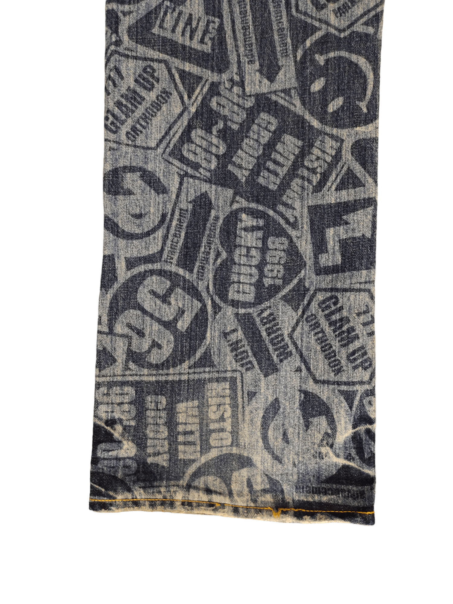 Hysteric Glamour Loose Jeans Co&Lu Full Print Sign Logo Denim Wide Leg Y2k Size US 34 / EU 50 - 15 Thumbnail