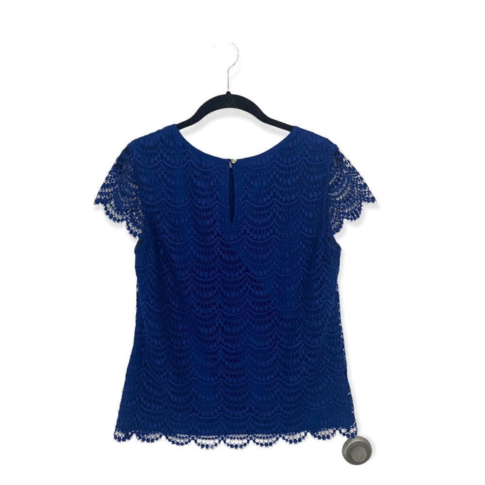 Banana Republic Banana Republic 4P Petite Royal Blue Crochet Lace Top – Line Size S / US 4 / IT 40 - 3 Thumbnail
