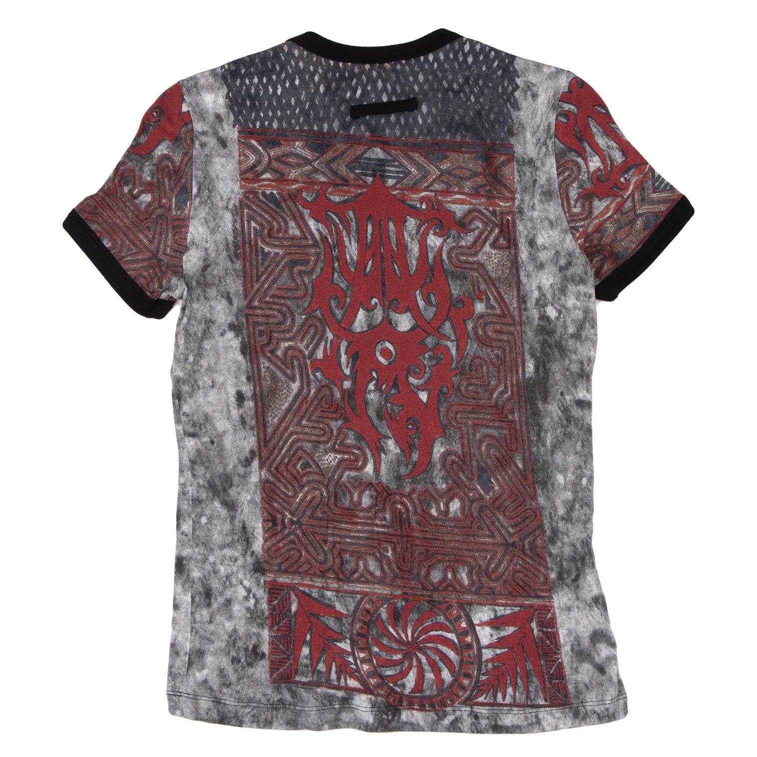 Jean Paul Gaultier Tribal Print Ringer T-Shirt in Black, White, and Red Size US M / EU 48-50 / 2 - 9 Thumbnail