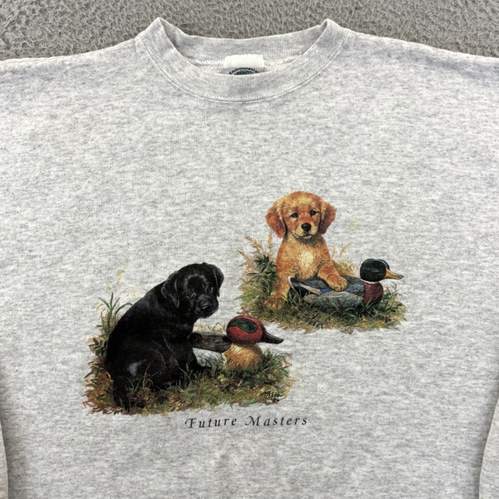 Vintage VINTAGE Enviromental Artwear Sweatshirt Dog Nature Mens Large Gray Long Sleeve 90s Pullover Crew Neck Embroidered Graphic Print Size US M / EU 48-50 / 2 - 3 Thumbnail
