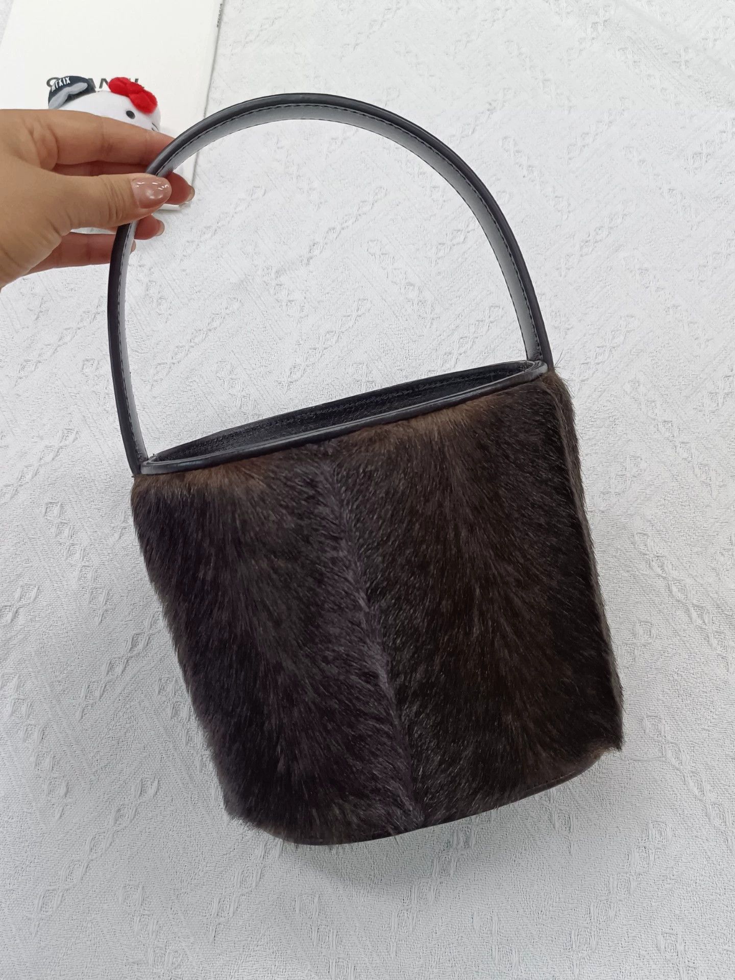 Stussy Staud Brown Fur Bucket Bag 19x18-33 Size ONE SIZE - 2 Thumbnail