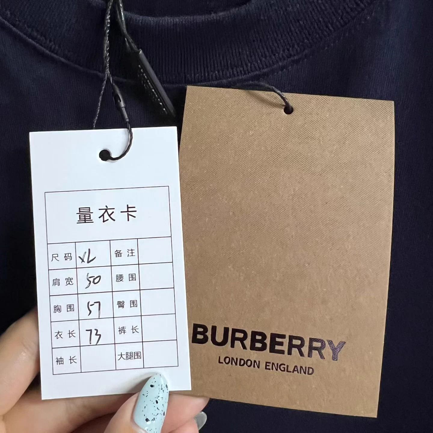 Burberry Burberry blue logo fitted crew neck short sleeve tee XL Size US XL / EU 56 / 4 - 5 Thumbnail