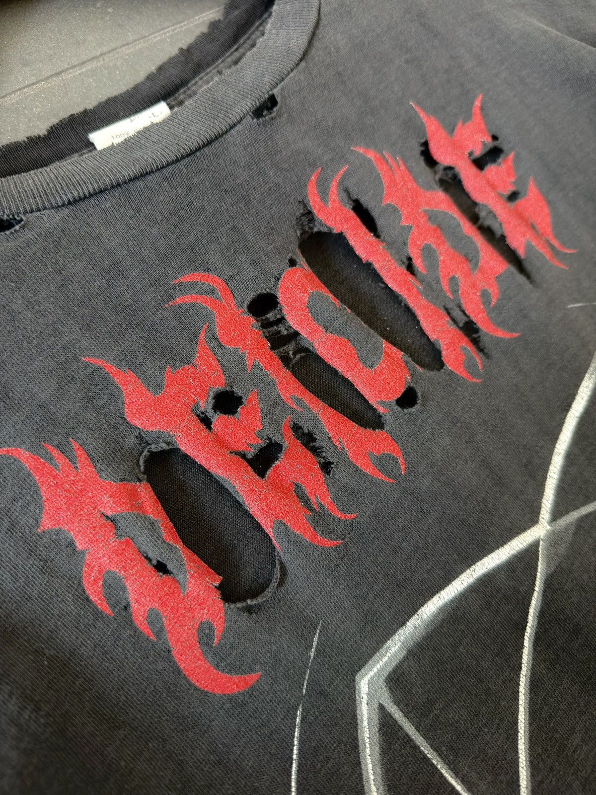 Band Tees Vintage 90s Thrashed Deicide Legion Erd Faded Band Tour Tee Size US L / EU 52-54 / 3 - 5 Thumbnail