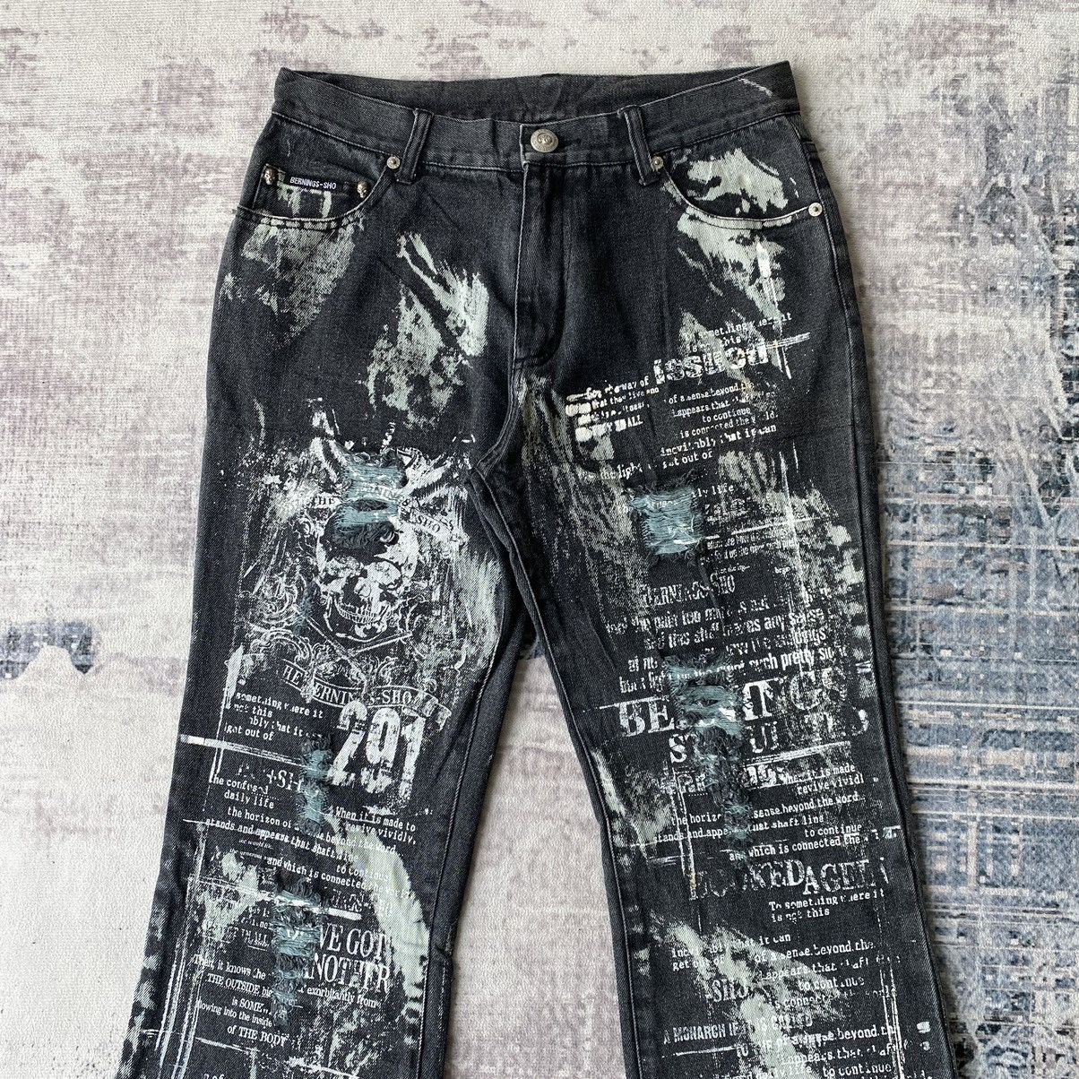 If Six Was Nine Bernings Sho Punk Distressed Denim Pants Size US 29 - 2 Thumbnail