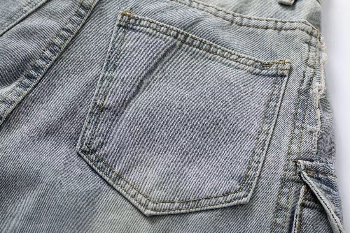 Japanese Brand × Jean Multi pocket ripped workwear wide leg cargo jeans Size US 28 / EU 44 - 10 Thumbnail