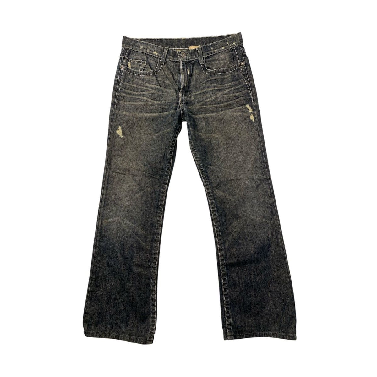 Japanese Brand ✨ Archive Monarchy Britain 🇬🇧 Flag Flared Washed Jeans Denim Size US 34 / EU 50 - 10 Thumbnail