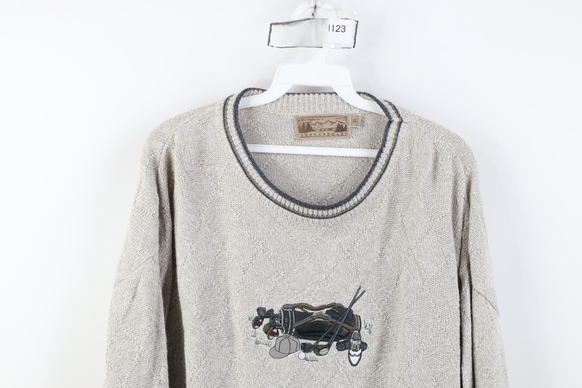 Vintage Vintage 90s Streetwear Diamond Knit Crewneck Sweater USA Size US XL / EU 56 / 4 - 2 Thumbnail