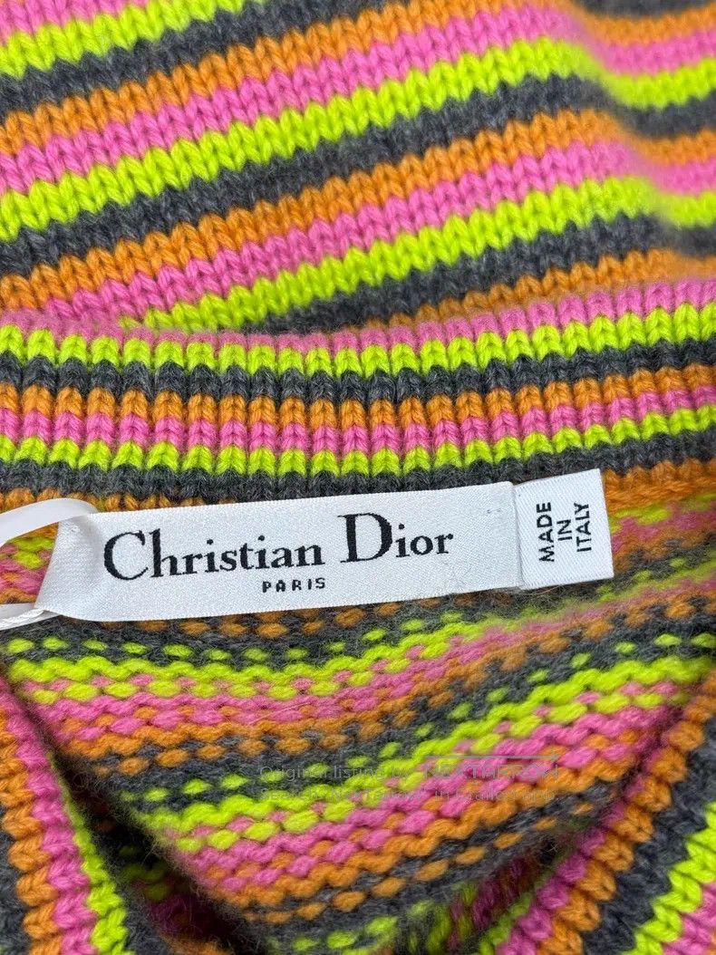 Dior Dior Colourful striped cashmere knitted short sleeves Size XS / US 0-2 / IT 36-38 - 4 Thumbnail
