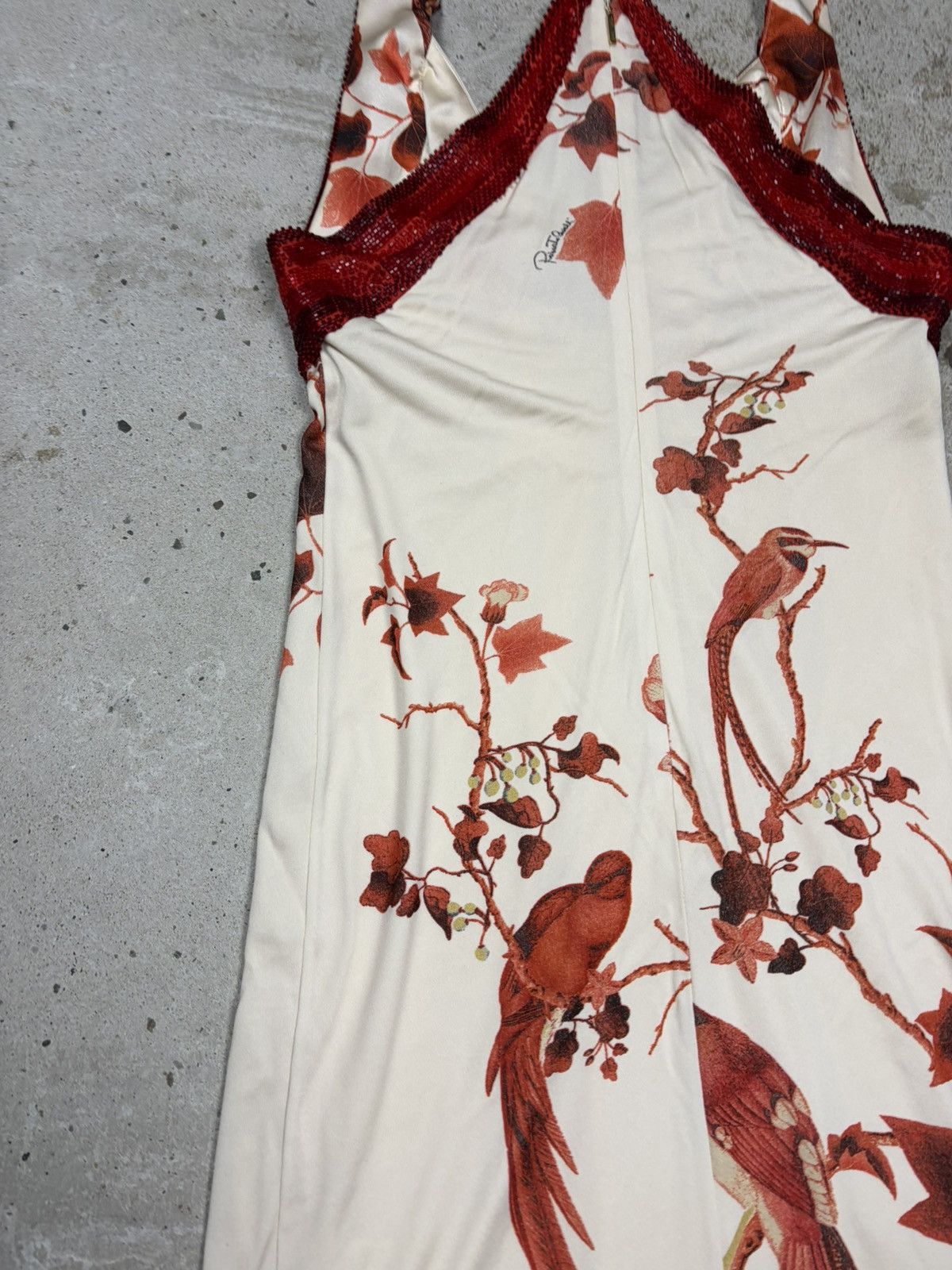 Roberto Cavalli Roberto Cavalli 2007 Cream Printed Beaded Dress Size M / US 6-8 / IT 42-44 - 16 Thumbnail