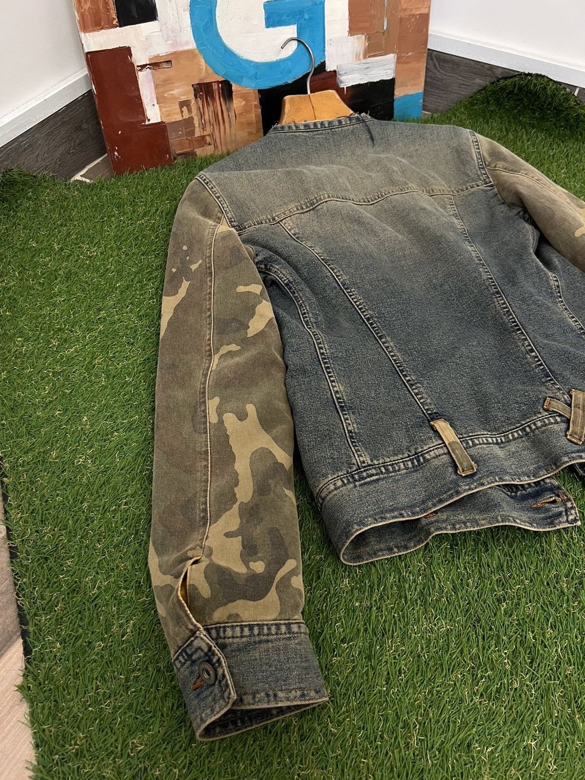 Dolce & Gabbana Vintage D&G 2003 mini puffer camo sleeve denim jacket Size US XS / EU 42 / 0 - 14 Thumbnail