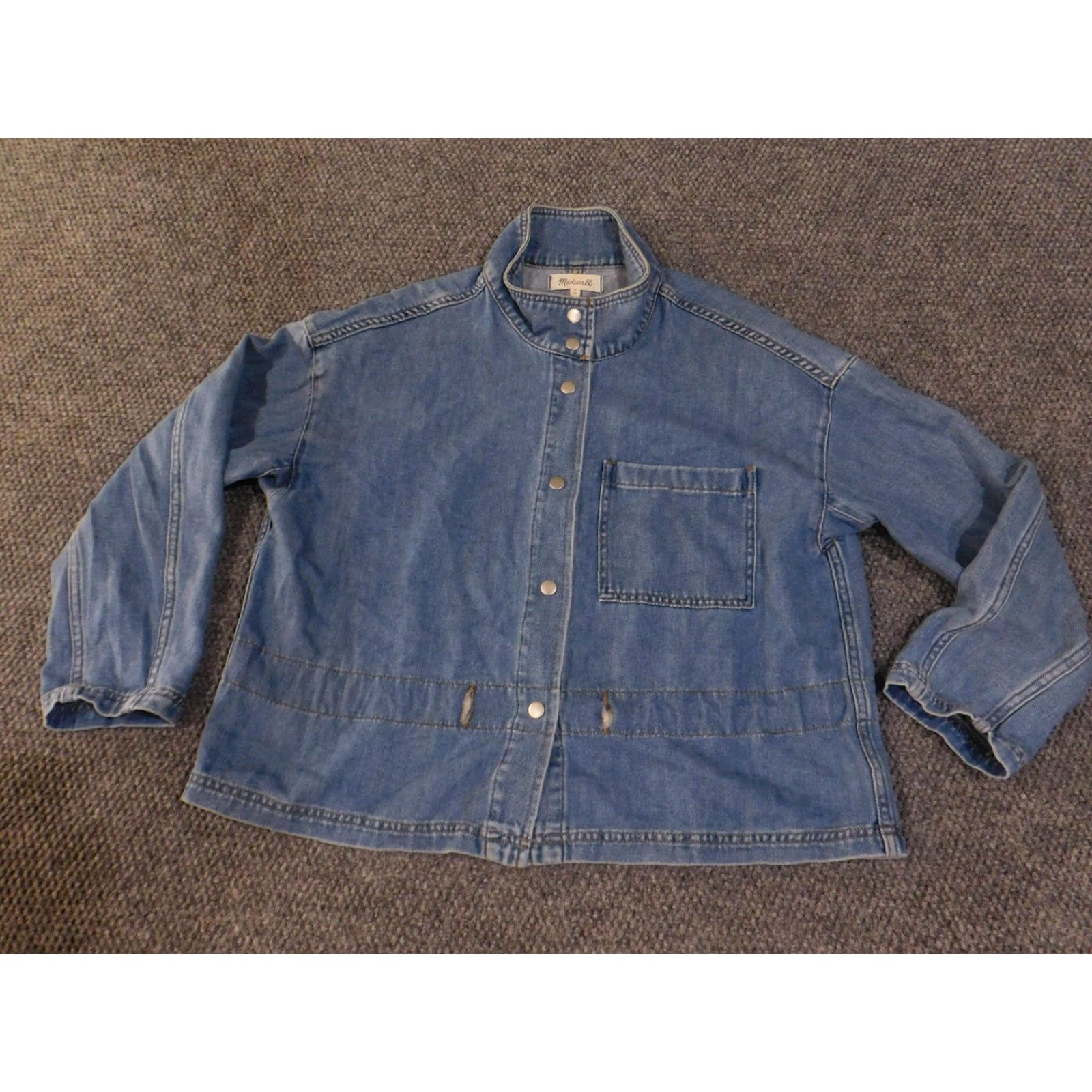 Madewell Madewell Jacket Womens Medium Blue Denim Chore Coat Utility Workwear Belted Size M / US 6-8 / IT 42-44 - 6 Thumbnail