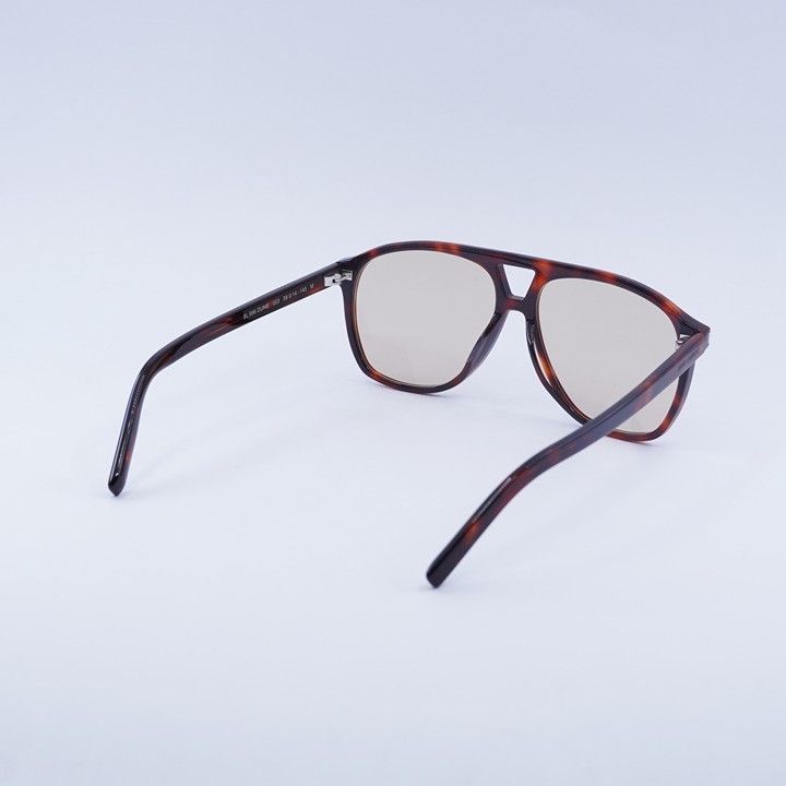 Saint Laurent Paris Saint Laurent SL596 DUNE 003 Sunglasses Havana Aviator Frame Size ONE SIZE - 11 Thumbnail