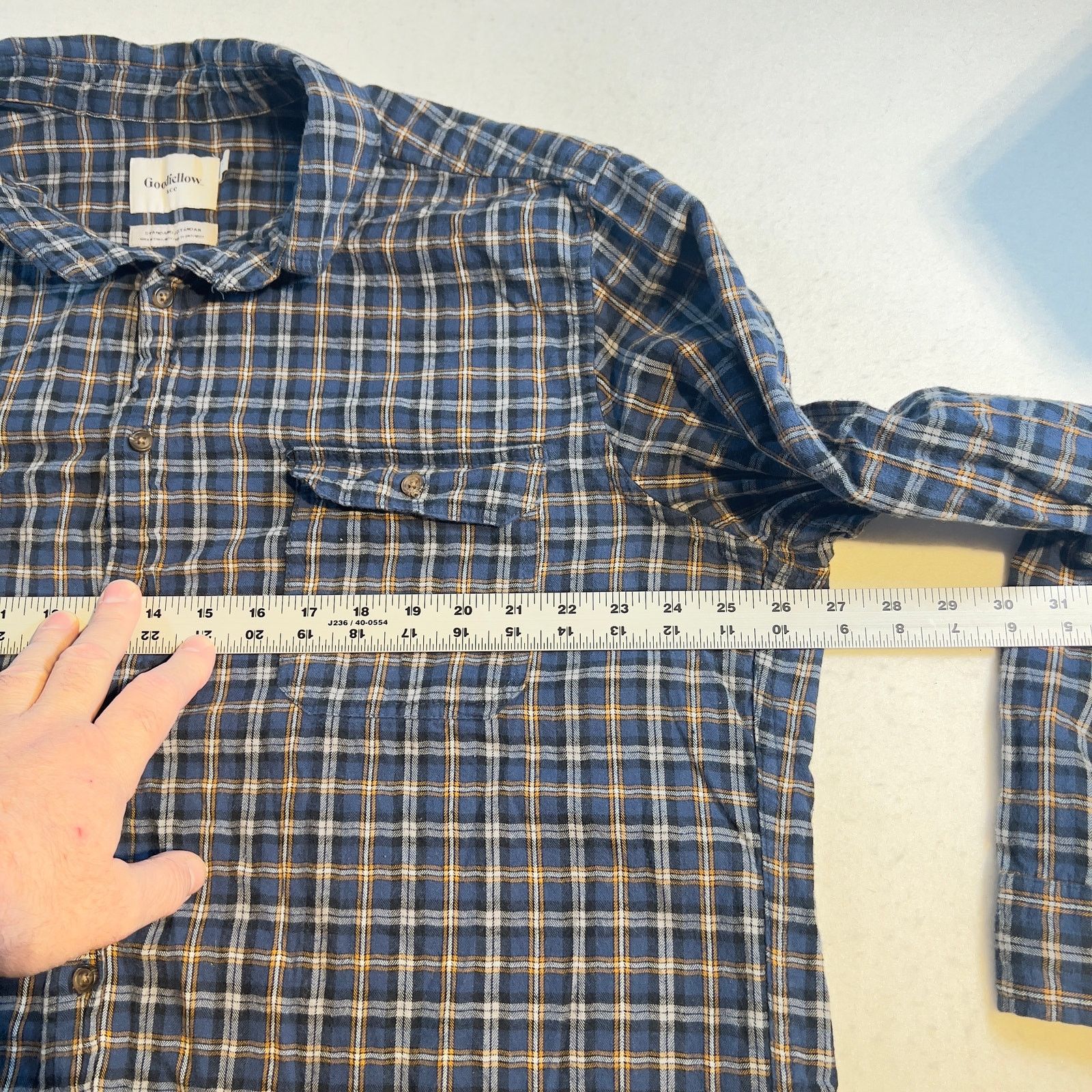 Other Goodfellow &Co Flannel Button Shirt Men XXL Blue Brown Plaid Size US XXL / EU 58 / 5 - 6 Thumbnail