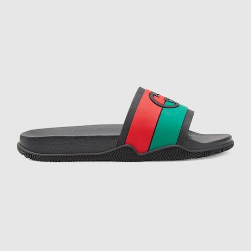 Slippers Gucci Slides Men Size 12 Gucci Interlocking G Men Slide - Main Image