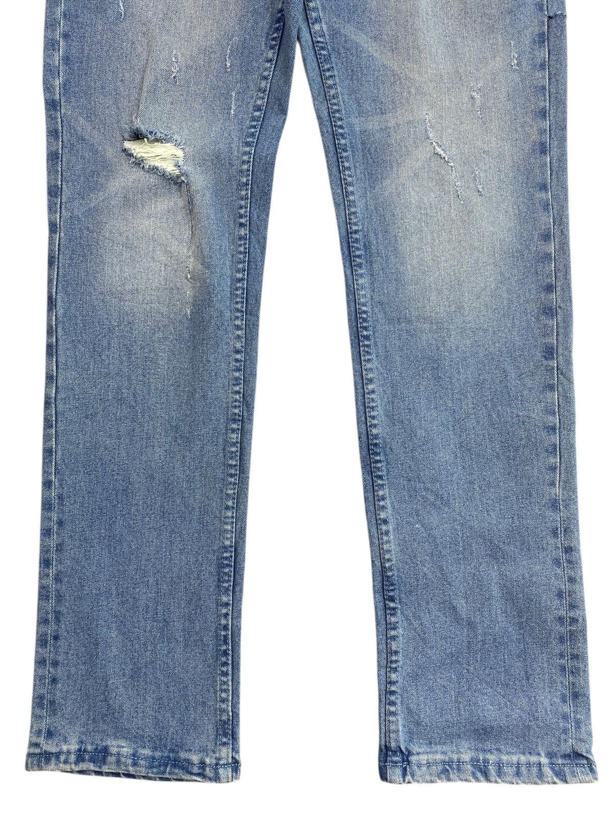 Japanese Brand Blue Faded Wash Style Straight Cut Jeans