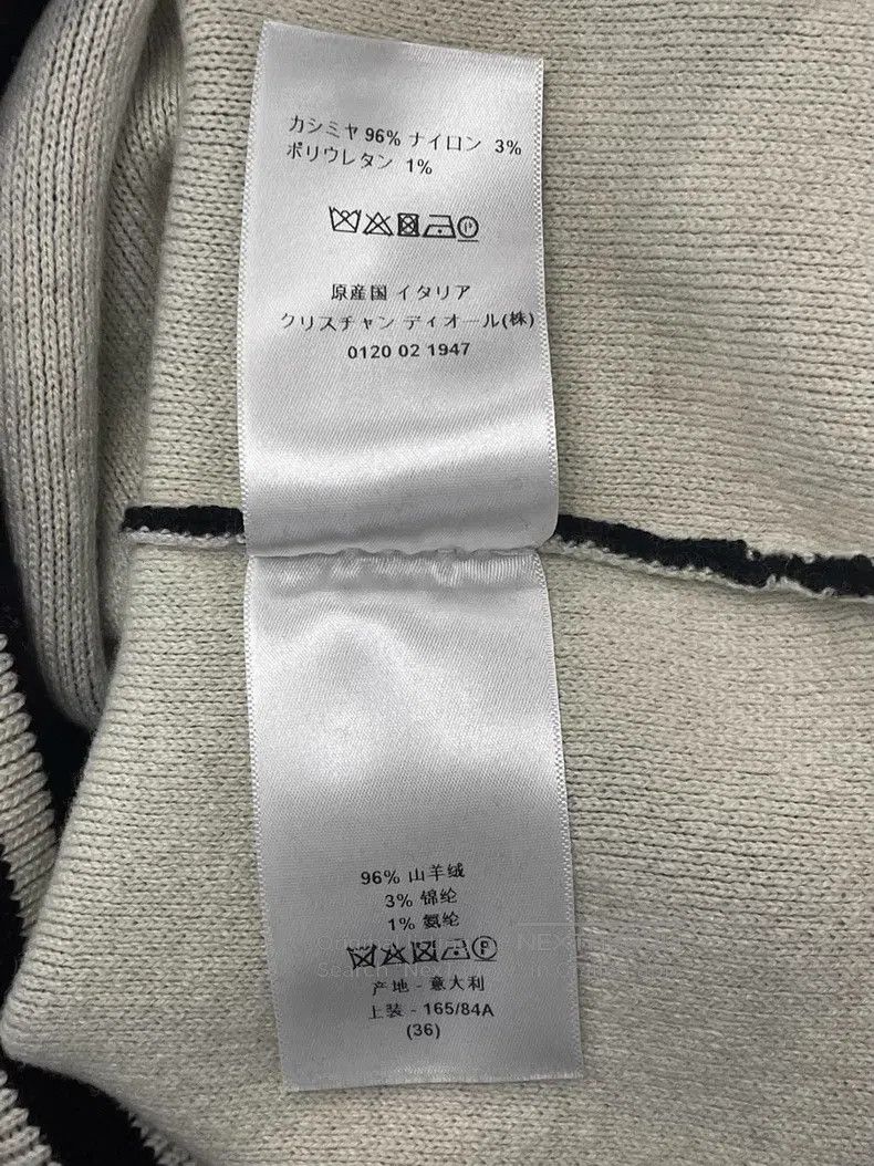 Dior Dior Black and white 8-character cashmere sweater Size XS / US 0-2 / IT 36-38 - 6 Thumbnail