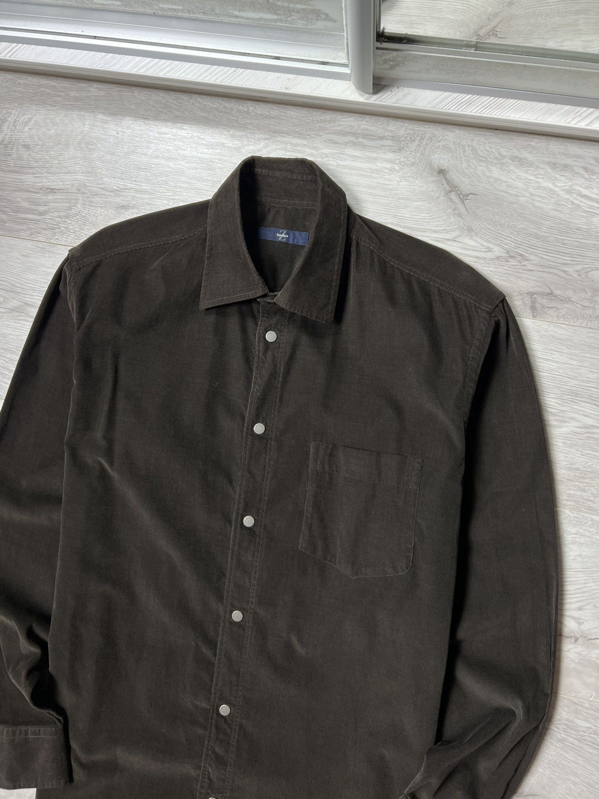 Ermenegildo Zegna Zegna Sort Corduroy Brown Long Sleeve Button Down Shirt Size US L / EU 52-54 / 3 - 2 Thumbnail