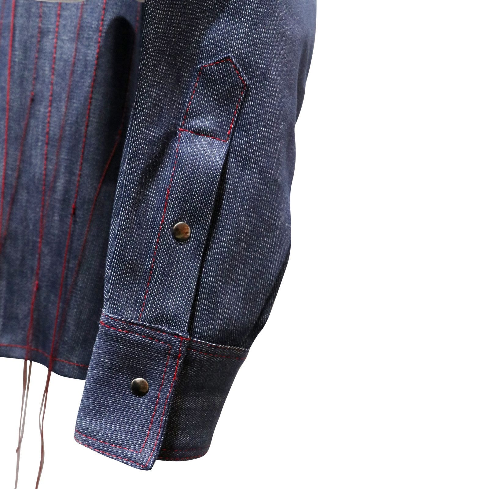 Pyer Moss 🔴 Pyer Moss Running Stitch Western Denim Jacket Size US S / EU 44-46 / 1 - 3 Thumbnail