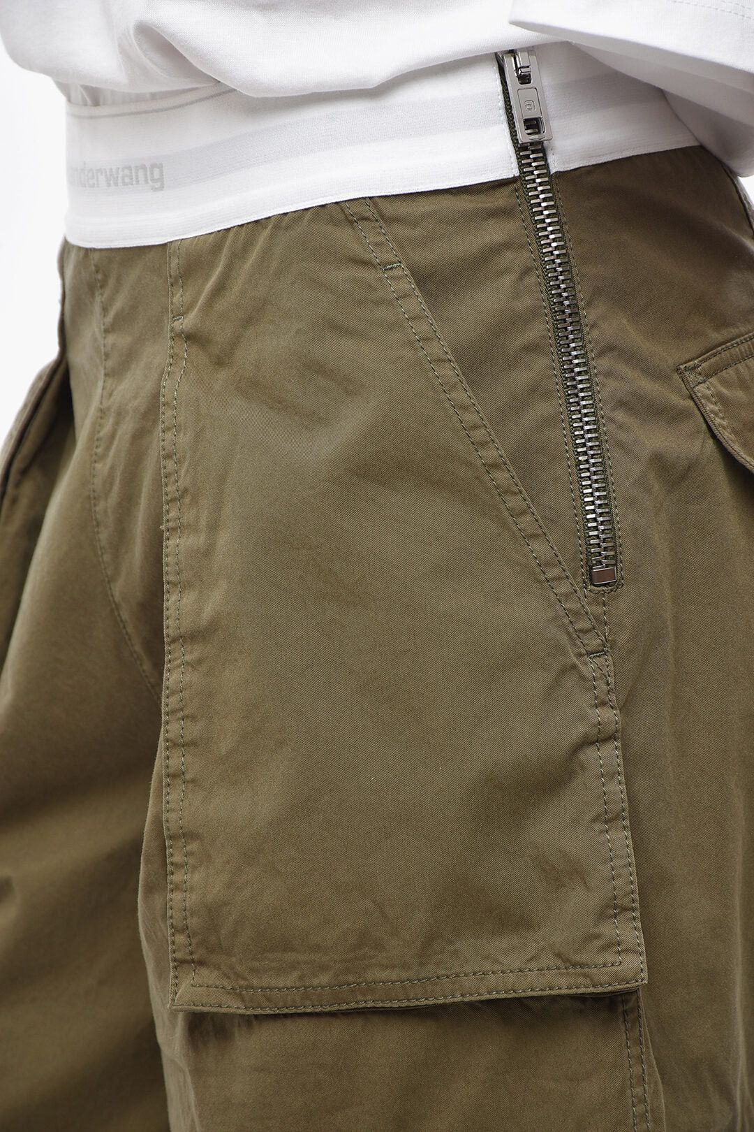 Alexander Wang og1mm0426 Cotton Cargo Pant in Green Size 32" / US 10 / IT 46 - 3 Thumbnail