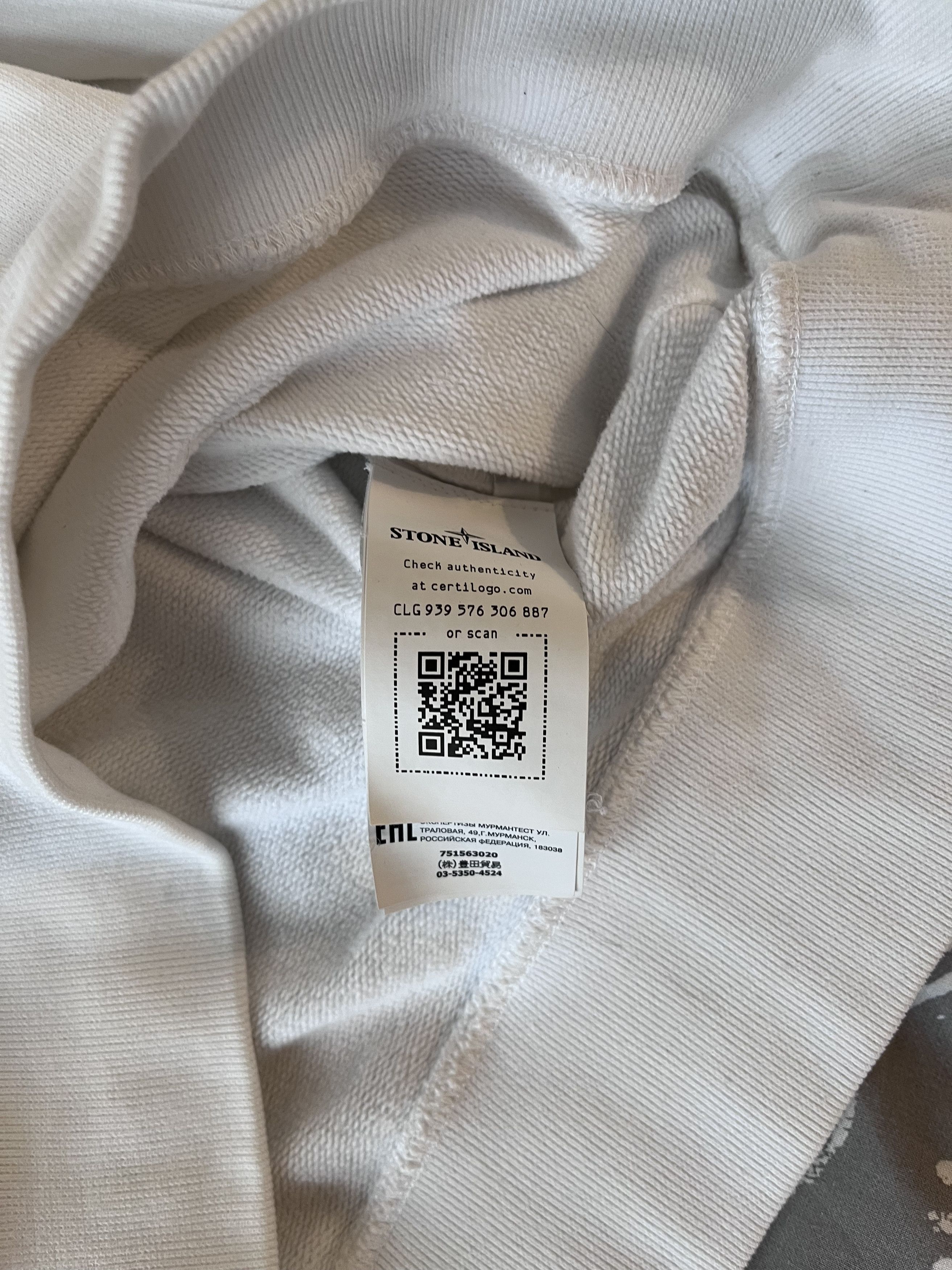 Stone Island Stone Island White Crewneck Sweatshirt (L) Size US L / EU 52-54 / 3 - 2 Thumbnail
