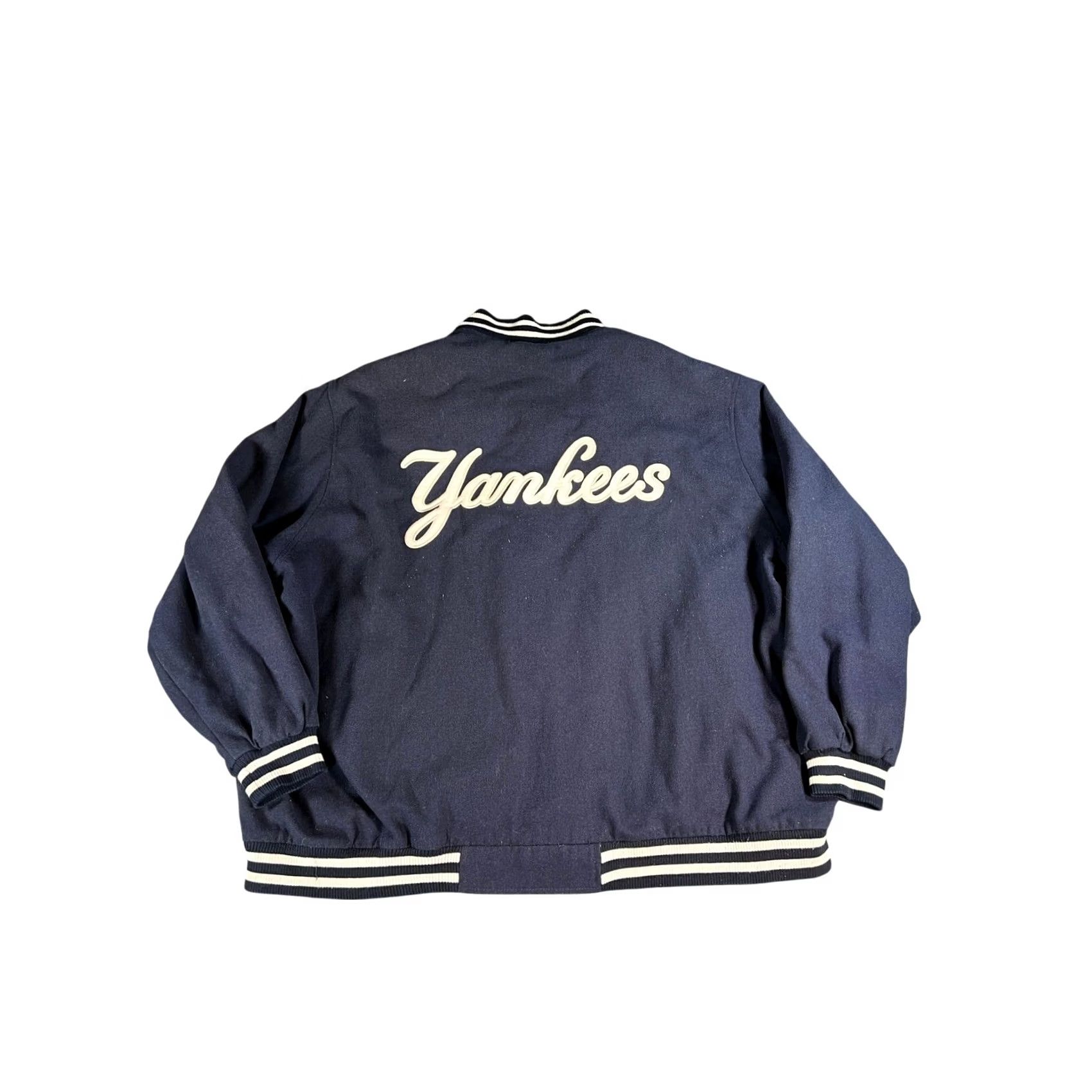 MLB VINTAGE MLB Yankees Varsity Jacket Mens 5XL Navy Blue Wool Blend G-III Sports Size US XXL / EU 58 / 5 - 2 Thumbnail