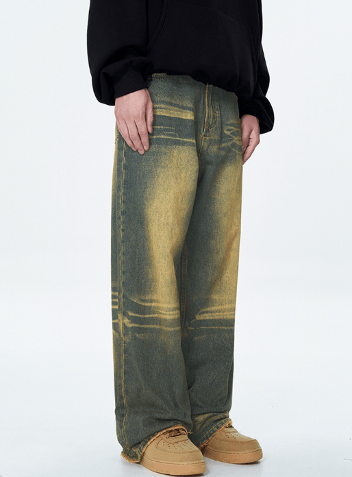 Japanese Brand × Jean Vintage men's whisker washed loose distressed cleanfit jeans Size US 32 / EU 48 - 3 Thumbnail