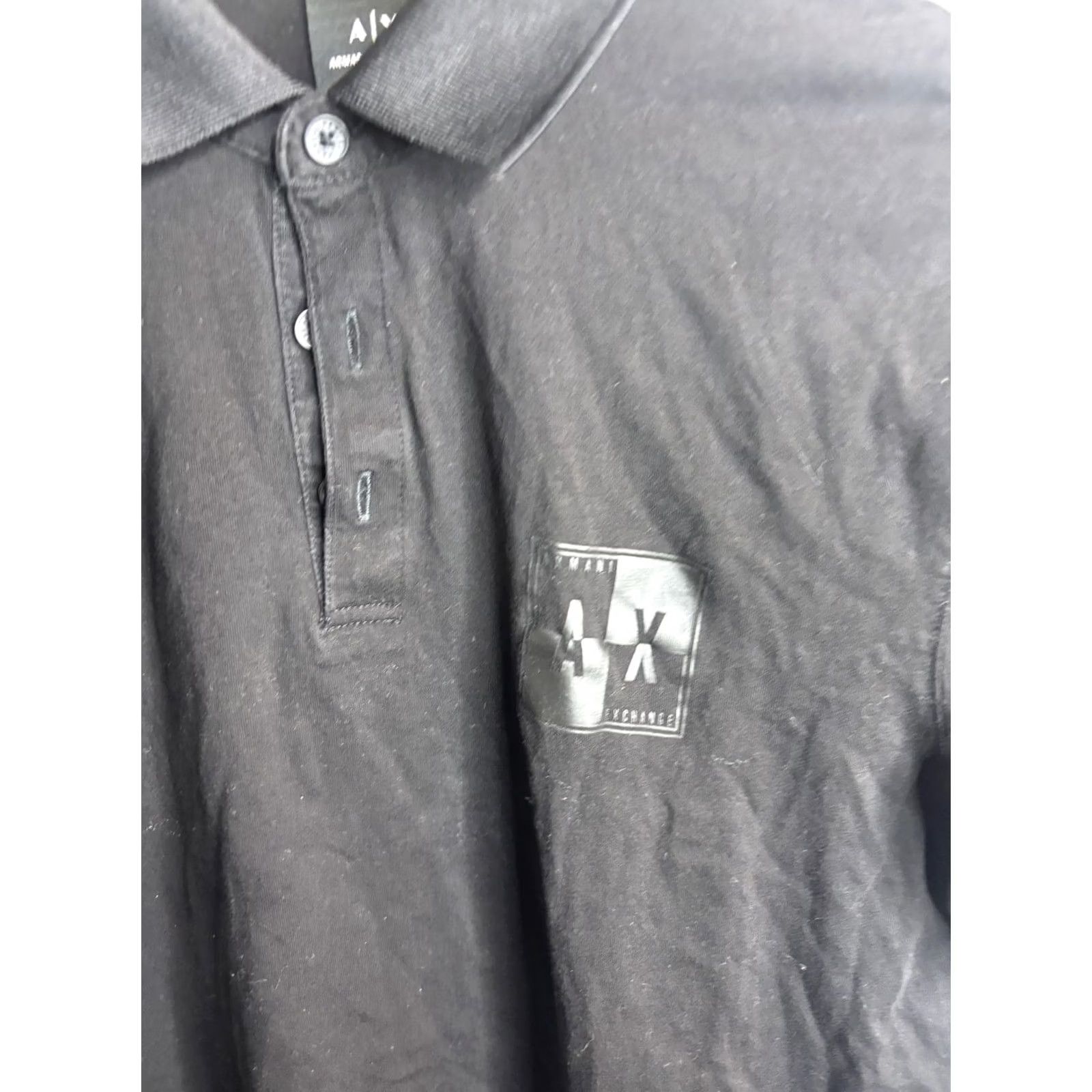Armani Exchange Armani Exchange Polo Shirt Mens M Black Logo Patch Short Sleeve Casual Size US M / EU 48-50 / 2 - 2 Thumbnail