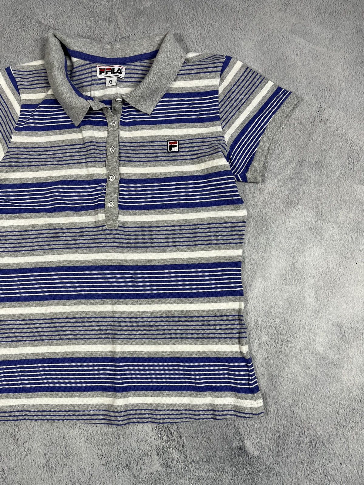 Fila × Vintage Vintage Y2K Fila striped polo t-shirt streetwear size XL Size XL / US 12-14 / IT 48-50 - 3 Thumbnail