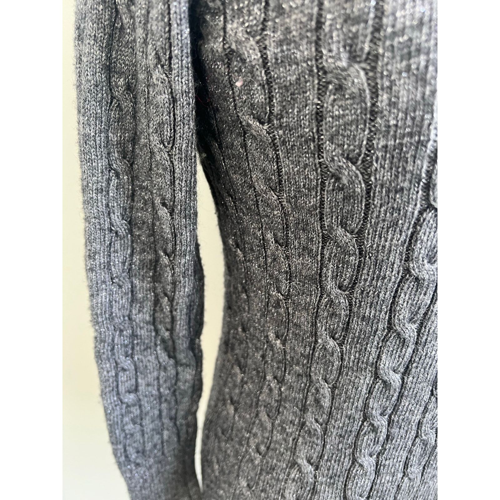 Ann Taylor Ann Taylor Loft Shimmer Cable Knit Sweater Medium Size M / US 6-8 / IT 42-44 - 2 Thumbnail